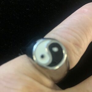 Yin Yang Black and White Ring